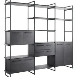 Sale Pronto Wonen Wandkast Sistema 226x244x45 cm zwart