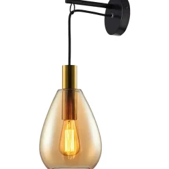 Discount Pronto Wonen Wandlamp Felinio amber glas 1-lichts hangend