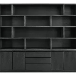 Sale Pronto Wonen Wandmeubel Lavio eiken 242 cm zwart