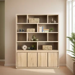 New Pronto Wonen Wandmeubel Lavio eiken 164 cm naturel grijs