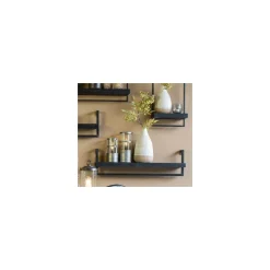 Hot Pronto Wonen Wandplank Pardal hout metaal 24x100 cm zwart