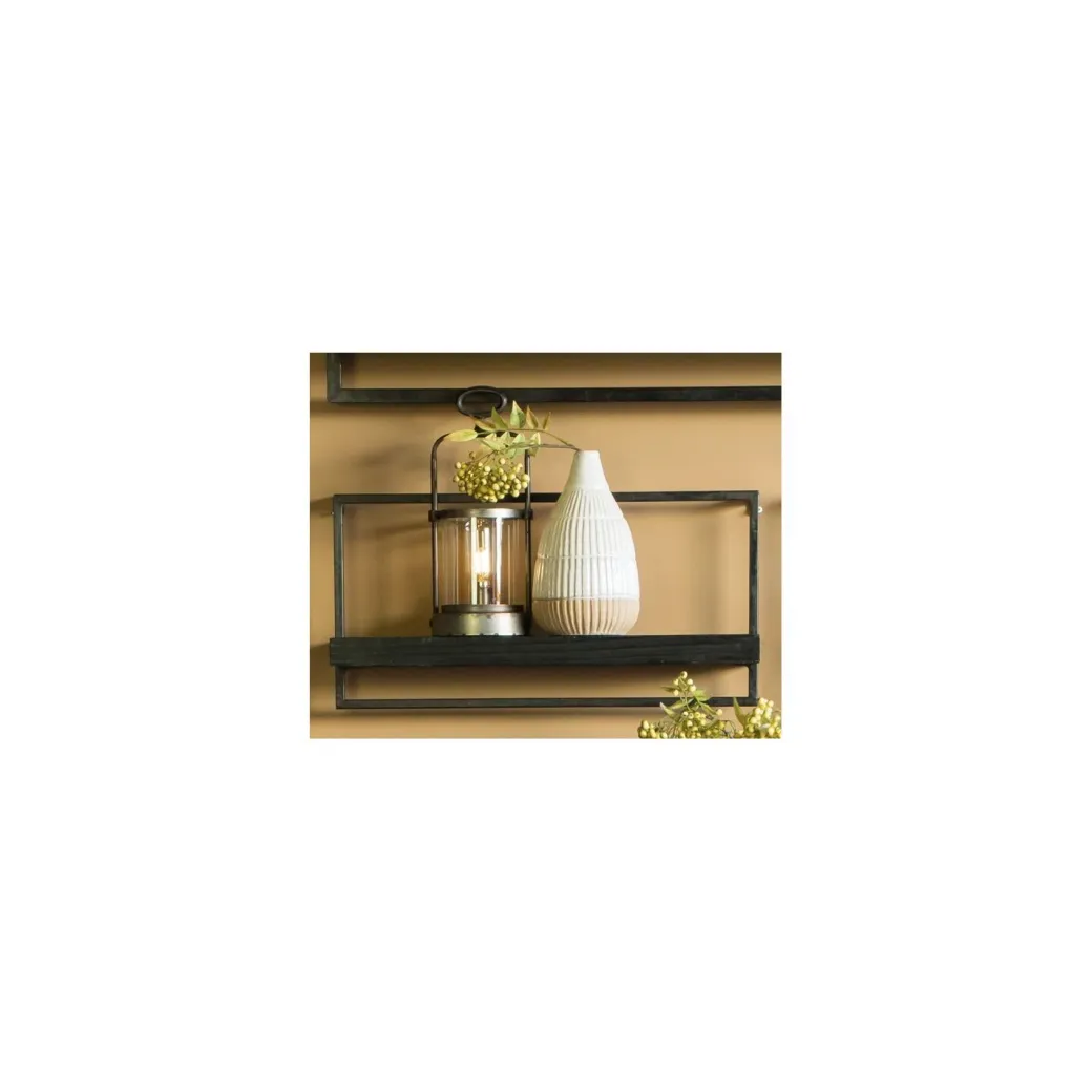 Online Pronto Wonen Wandplank Pardal hout metaal 24x80 cm zwart