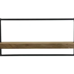 Pronto Wonen Wandplank Pardal hout metaal 30x60 cm bruin